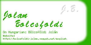 jolan bolcsfoldi business card